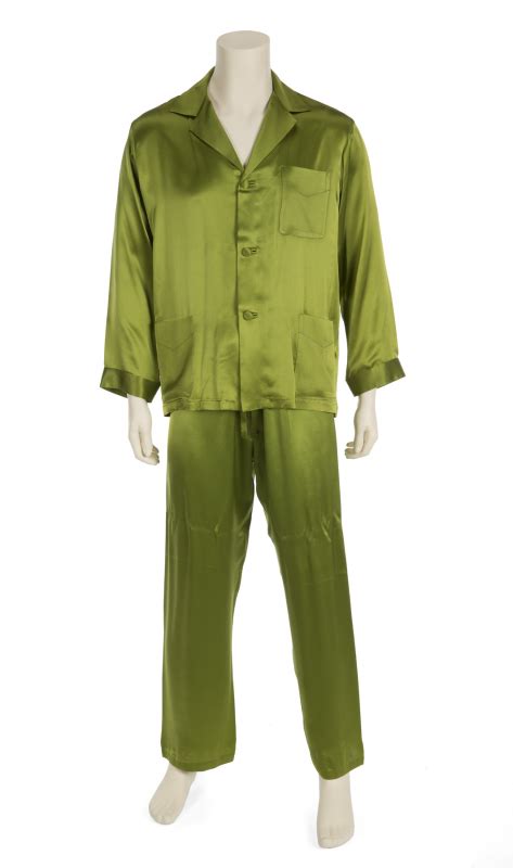 chartreuse silk pajamas.